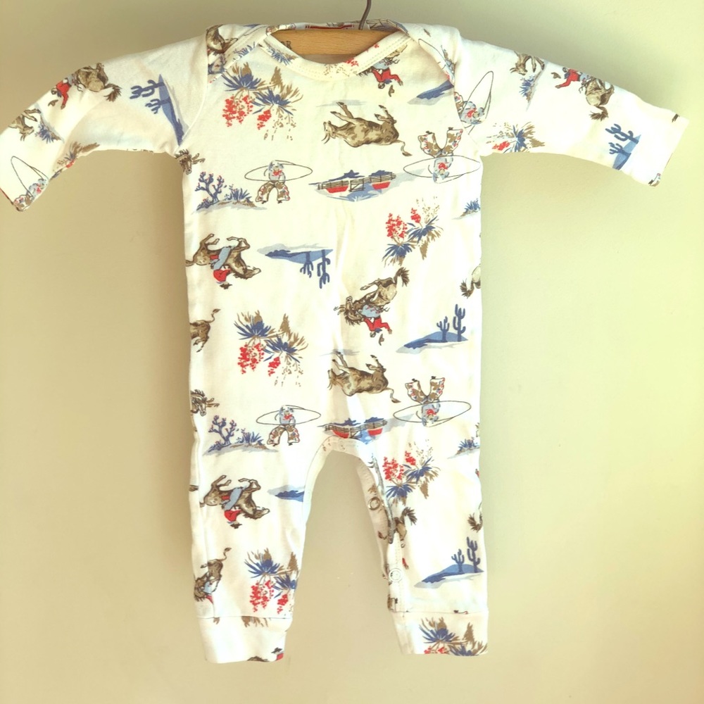 Newborn Onesie- 0-3m Cowboy Motif Unisex